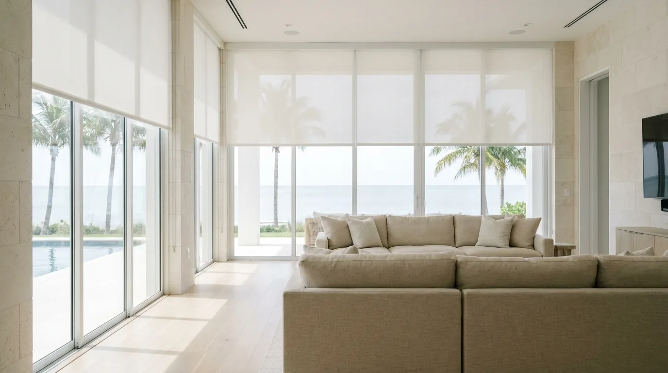 living room with roller