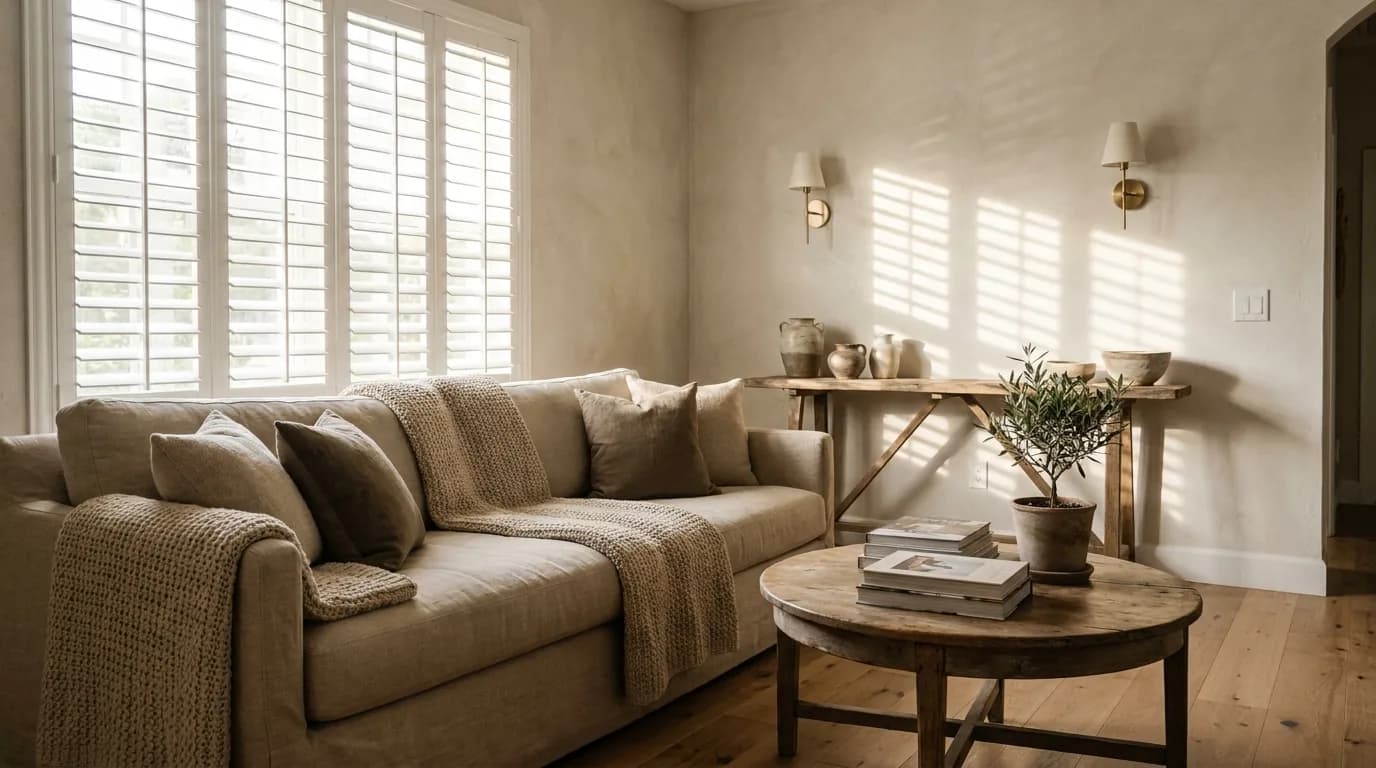 Plantation shutters, coastal light