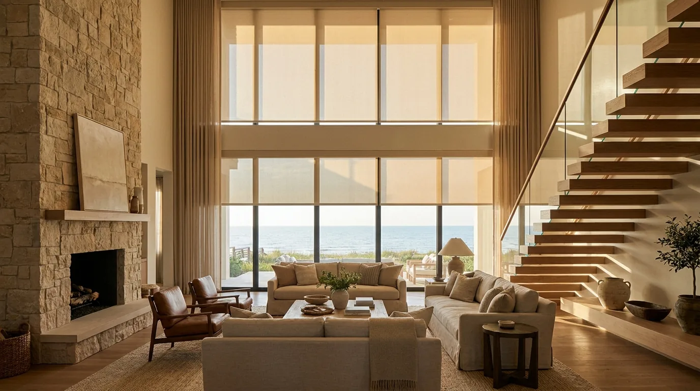 living room with roller